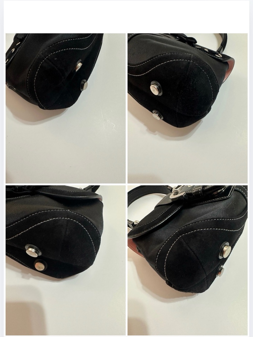COACH Y2K VINTAGE 2004 MADISON MINI TOP HANDLE CRYSTAL SATIN SUEDE BAG RARE MINT - Picture 13 of 15